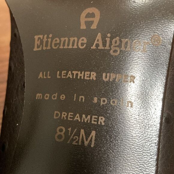 Etienne Aigner NWOT Dreamer Brown Ostrich Embossed Leather Pumps. Size 8.5 M. - Picture 8 of 8